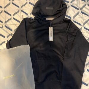 Essentials black stretch limo hoodie